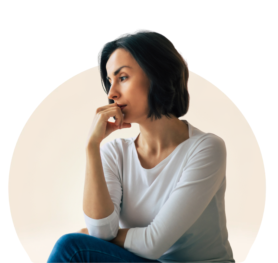 Woman sitting and thinking